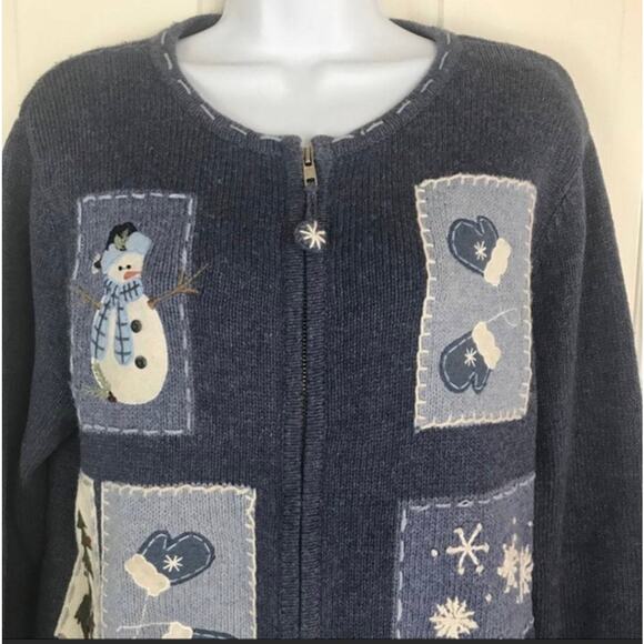 Croft & Barrow Snowman Ugly Christmas Sweater M - Picture 3 of 6